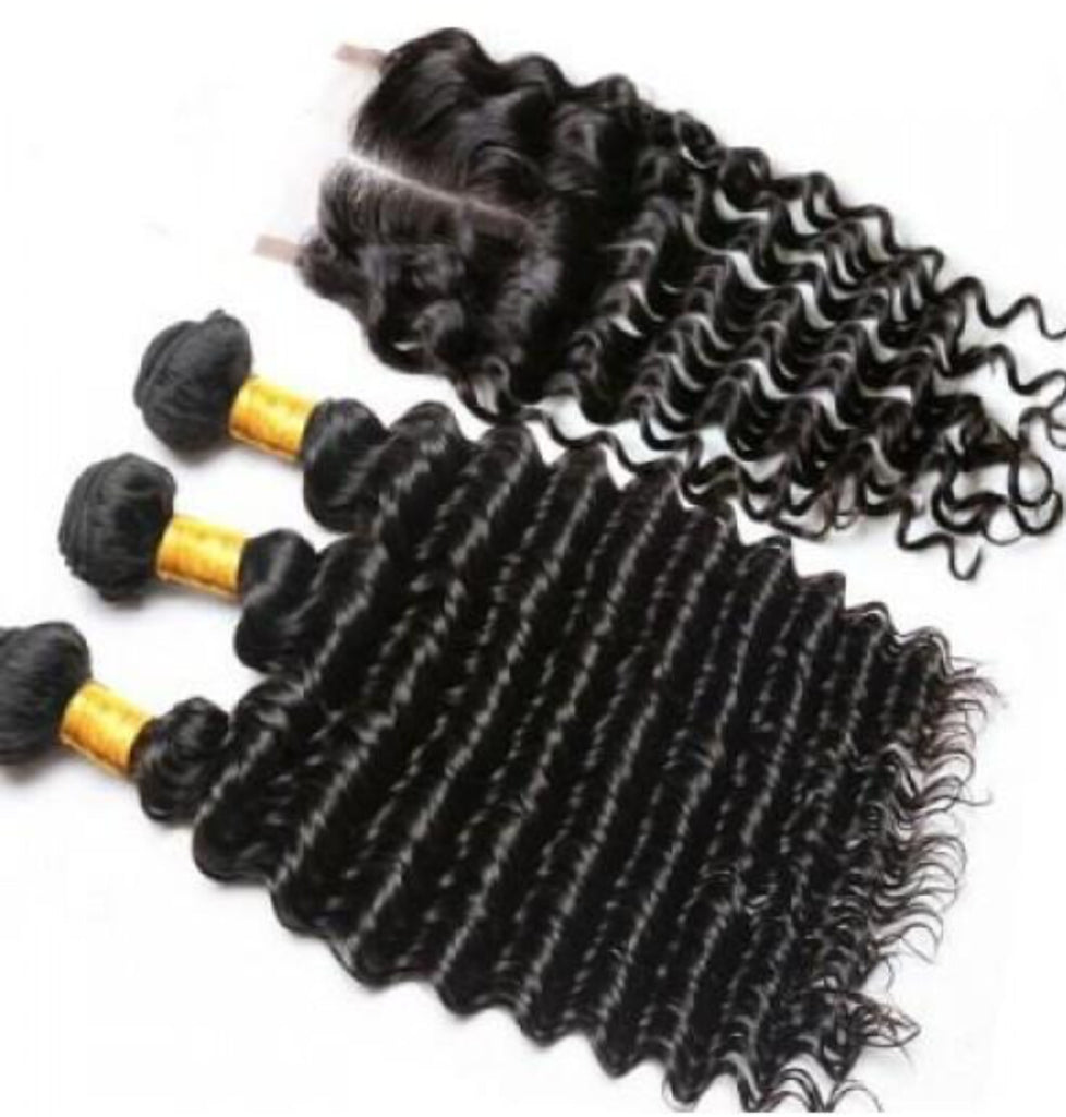 Bundles of Brazilian Curly Closure (4x4)