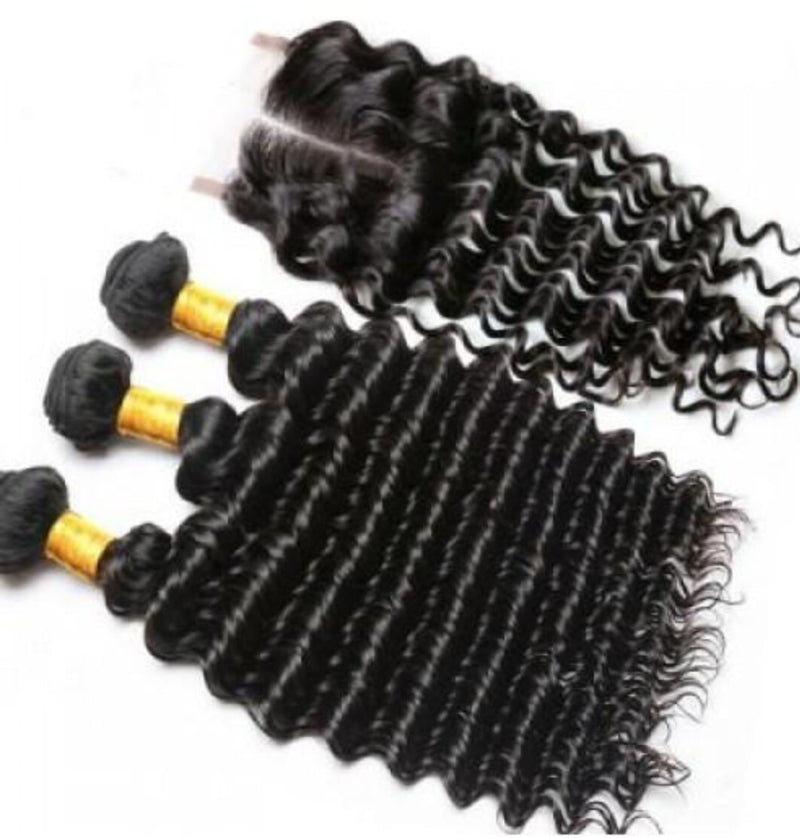 Bundles of Brazilian Curly Closure (4x4)
