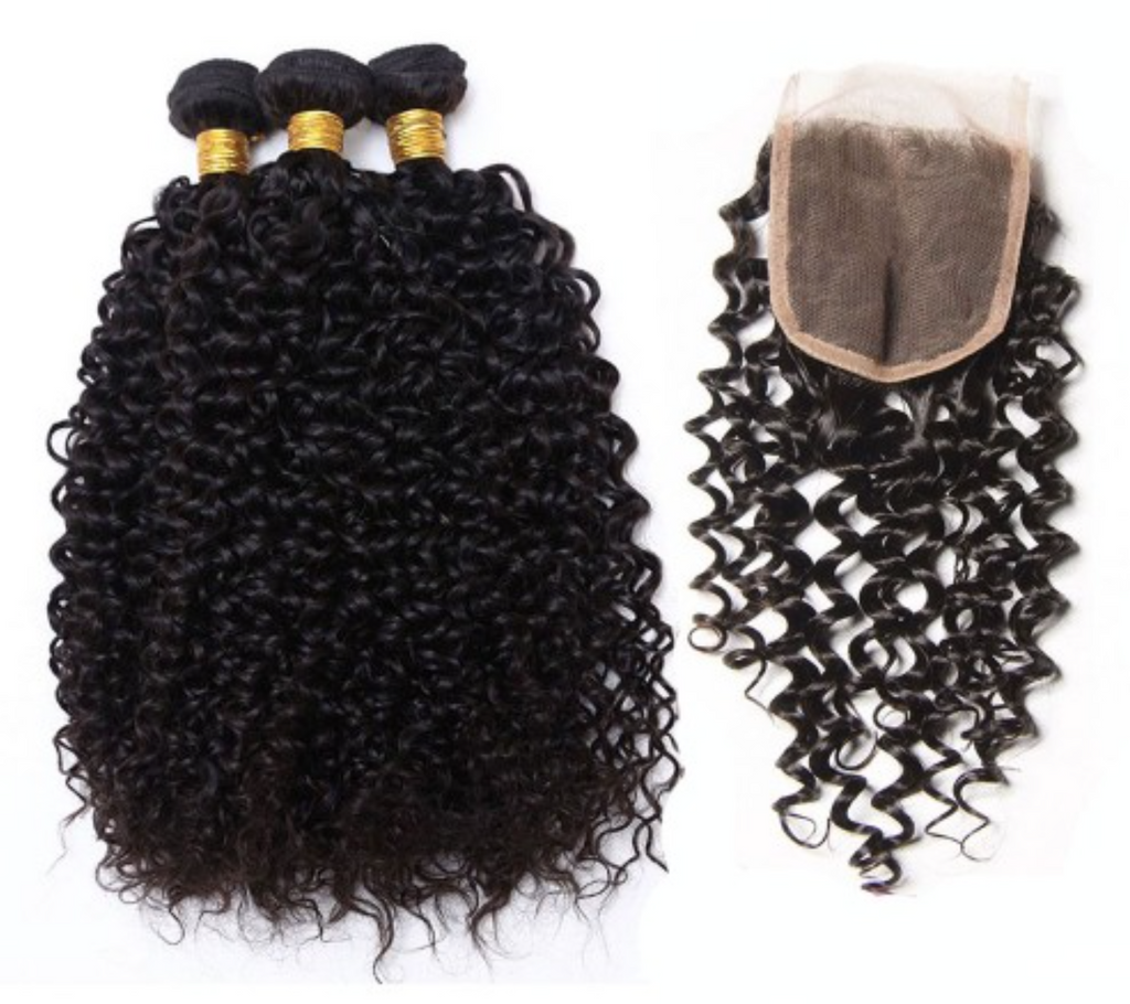 Bundles of Indian Curly Frontal (13x4)